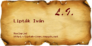 Lipták Iván névjegykártya